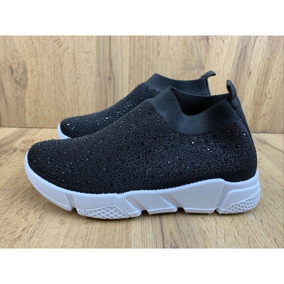 Azalea Wang DLamonds Sock Sneaker ShoesWomen's Size 7 Black Rhinestones Slip On - Picture 3 of 16